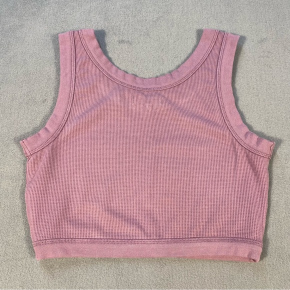 Madewell Women’s Antique Purple Crewneck Ribbed Crop Top, size S - Picture 2 of 6